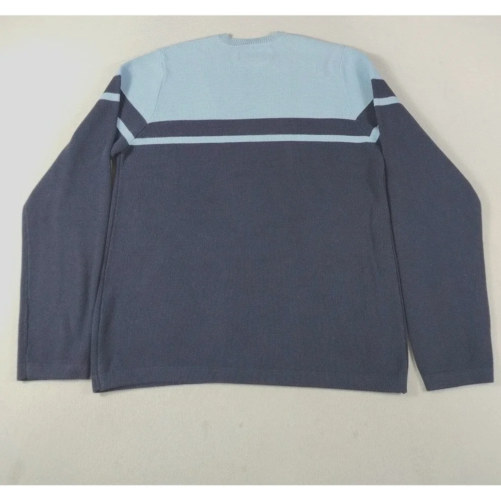 Vintage Abercrombie & Fitch Sweater‎ Mens Blue Colorblock Y2K Preppy Casual